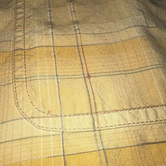 Tommy Bahama Shirt Men's XXL 100%  Silk Long Sleeve Button Down Yellow Plaid - Picture 3 of 6